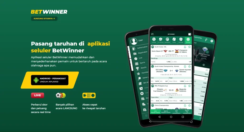 Aplikasi Seluler BetWinner untuk pemain Indonesia